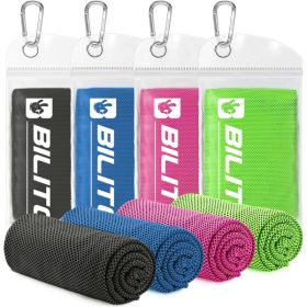 Superfiber Ice Towel Neck, Soft Breathable Cold Towel Cooling, Yoga, Sports, Golf, Gym, Camping, Running, Fitness, Exercise and More Activities, 4 Pac