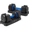 Adjustable Dumbbell - 55lb x2 Dumbbell Set of 2 with Anti-Slip Handle, Fast Adjust Weight by Turning Handle with Tray, Exercise Fitness Dumbbell Suita