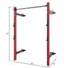 Wall Mounted Folding Squat Rack - Folding Squat Power Rack for 1000lbs capacity with Pull Up Bar and J Cups, Space Saving Home Gym Equipment